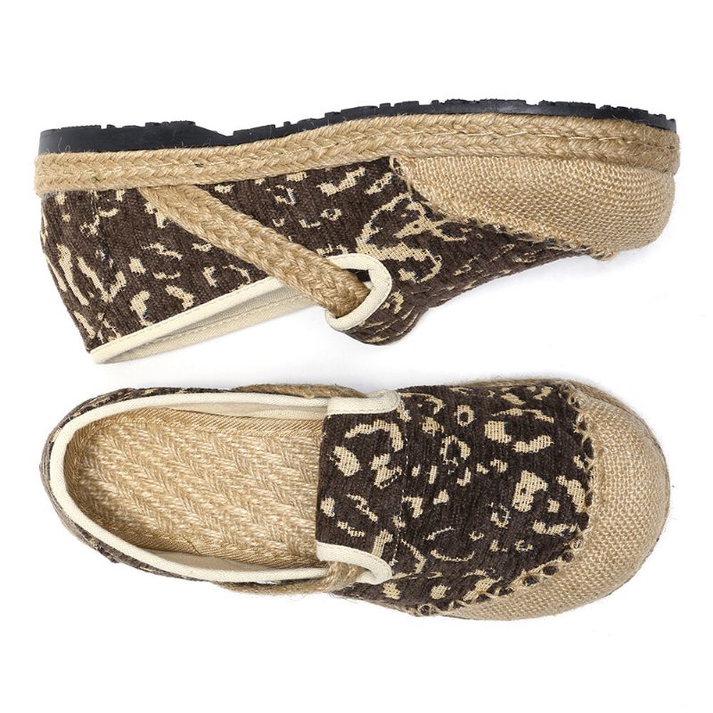 Kvinnor Linne Handgjorda Espadrille Comfy Wearable Casual Loafers