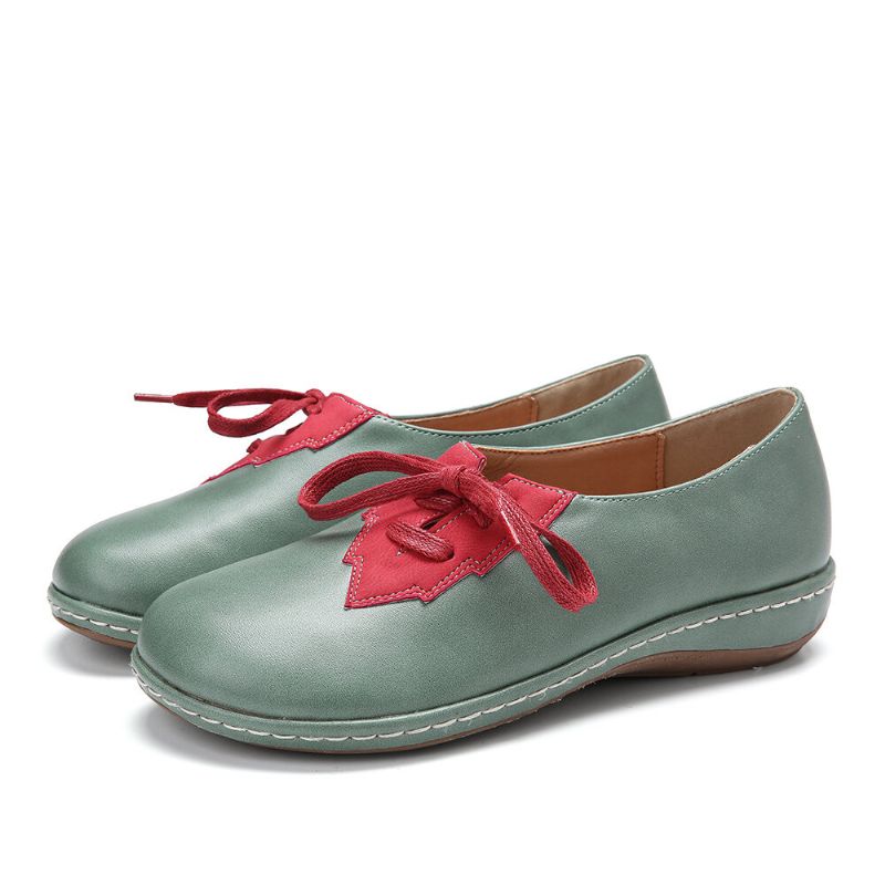 Kvinnor Lövskarvningsdekor Bekväma Halkfria Casual Flats