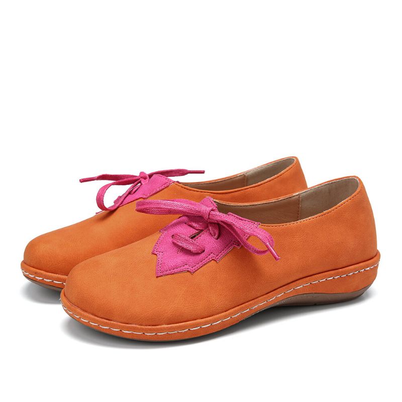 Kvinnor Lövskarvningsdekor Bekväma Halkfria Casual Flats