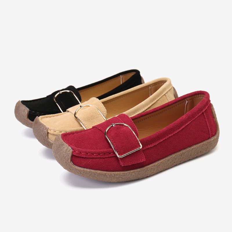 Kvinnor Mjuk Sula Spänne Andas Casual Slip On Flats