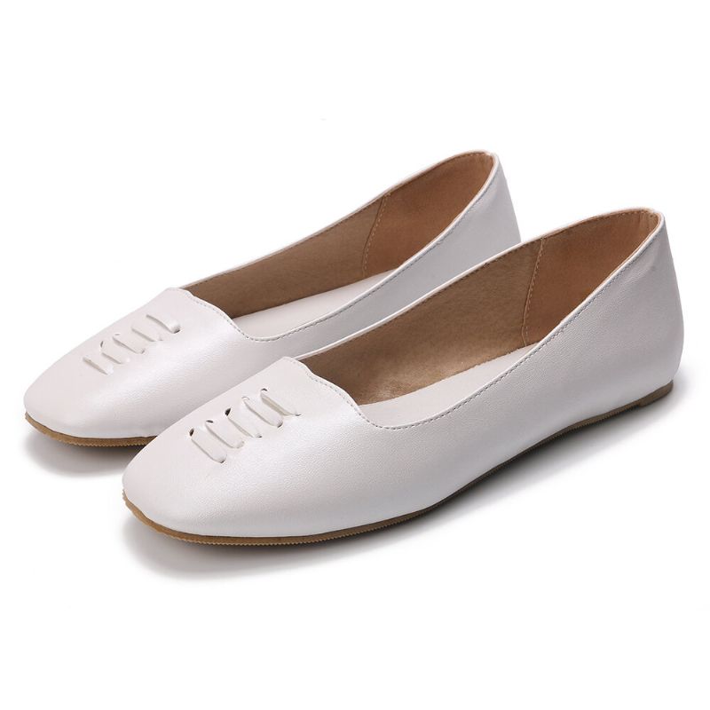 Kvinnor Square Toe Comfy Lättvikts Slip On Loafers