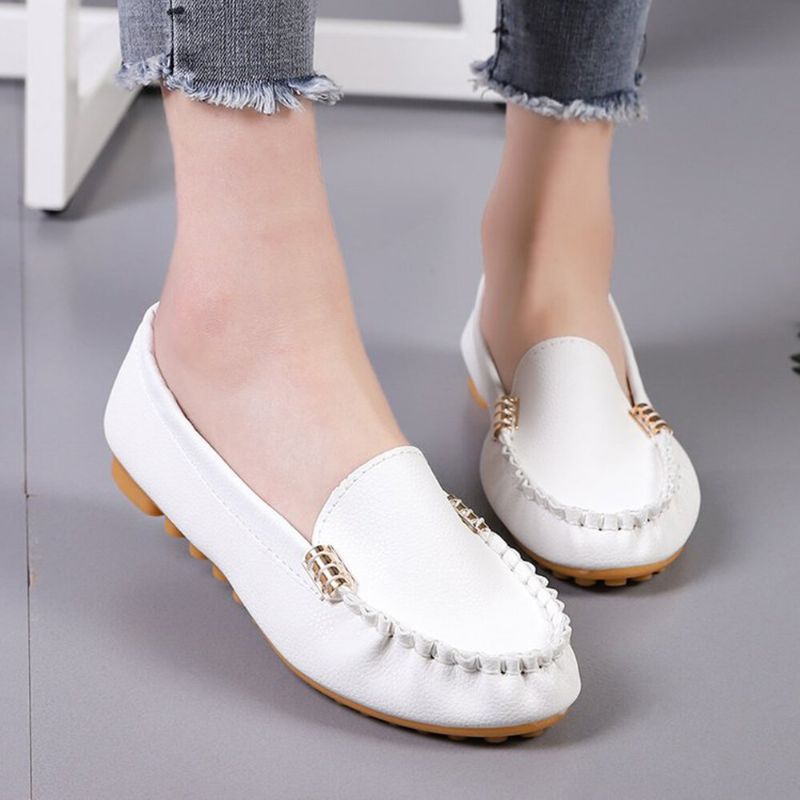 Kvinnor Stricing Non Slip Mjuk Sula Casual Slip On Loafers