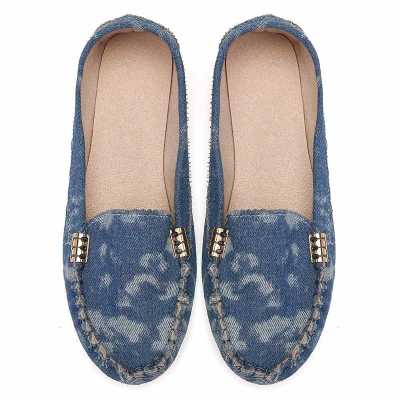 Kvinnor Stricing Non Slip Mjuk Sula Casual Slip On Loafers