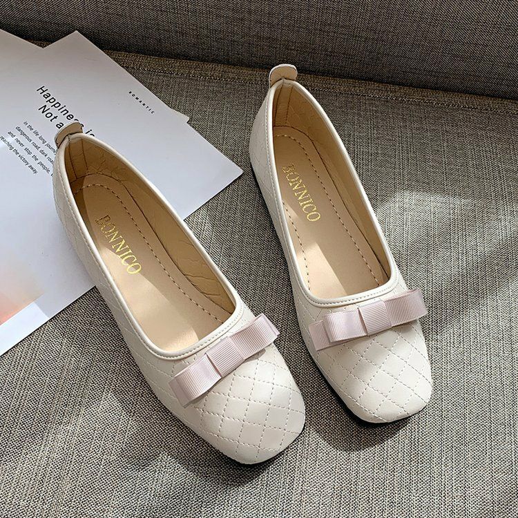 Rosettdekor För Kvinnor Bekväm Fyrkantig Tå Mjuk Sula Casual Slip On Loafers