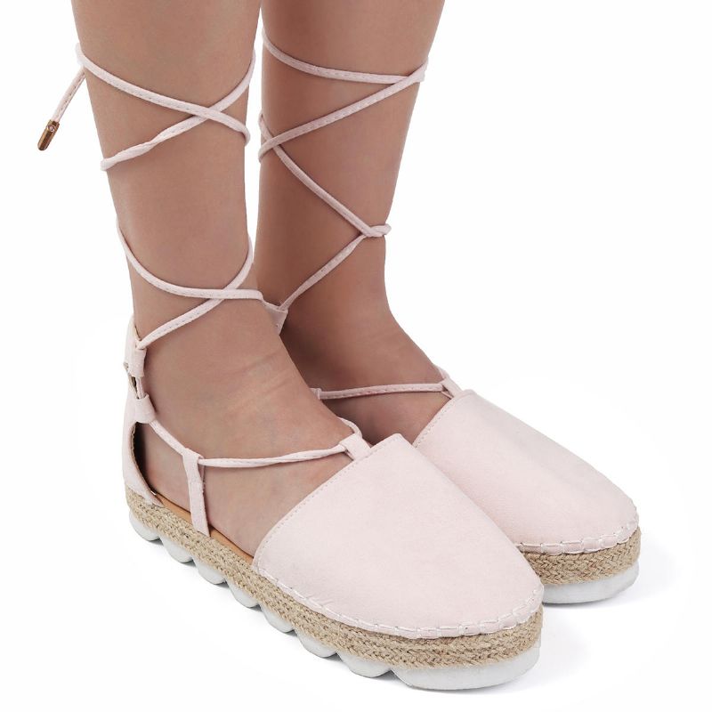 Strappy Espadrilles För Damer Plus Size Casual Enfärgade Sommarplattformssandaler