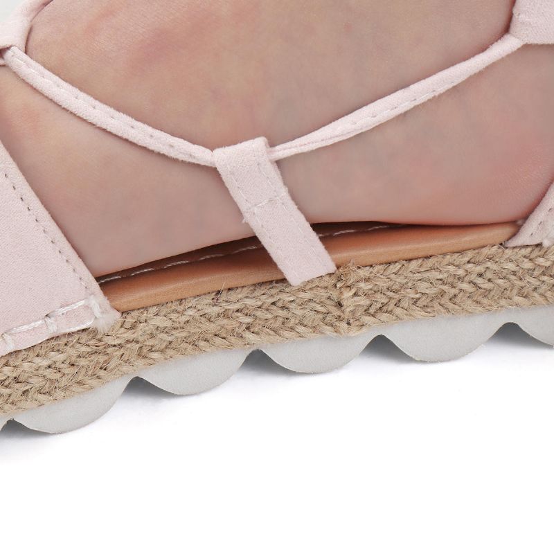 Strappy Espadrilles För Damer Plus Size Casual Enfärgade Sommarplattformssandaler