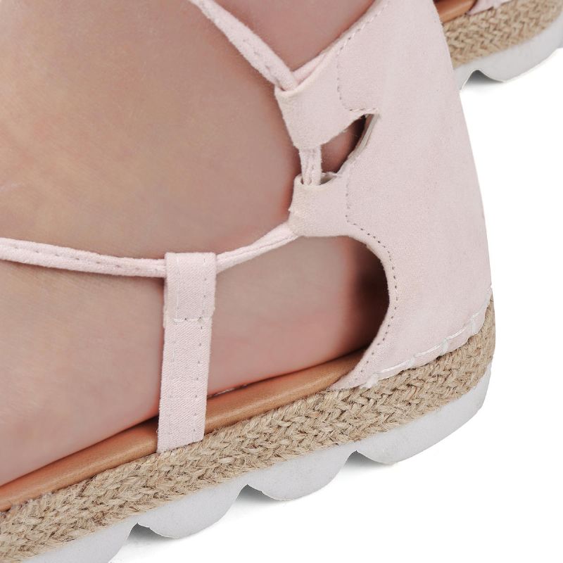 Strappy Espadrilles För Damer Plus Size Casual Enfärgade Sommarplattformssandaler