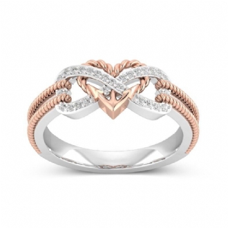 Special Zirkon Inlagd Hollow Platinum Rings Infinity Knot Heart Cross Finger Ring For Women