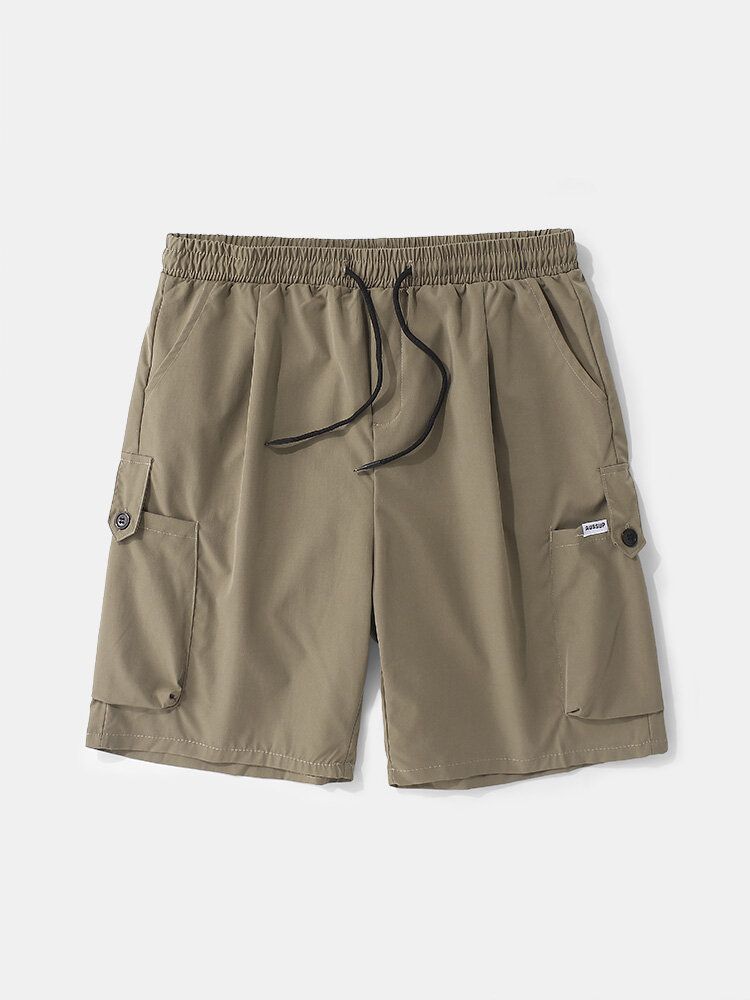 Flerfickor För Män Elastisk Midja Med Dragsko Casual Shorts