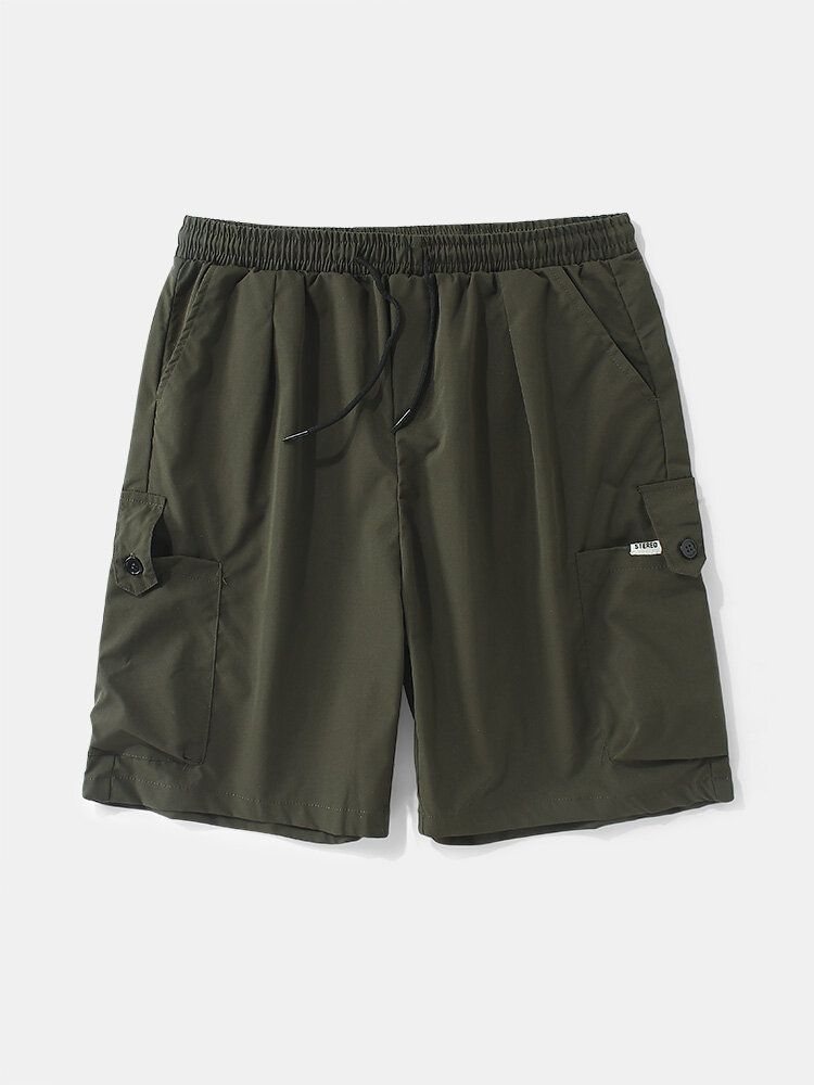 Flerfickor För Män Elastisk Midja Med Dragsko Casual Shorts