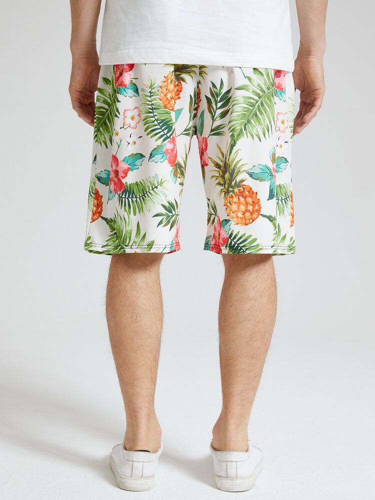 Herr All Over Pineapple Blommönster Holiday Dragstring Short