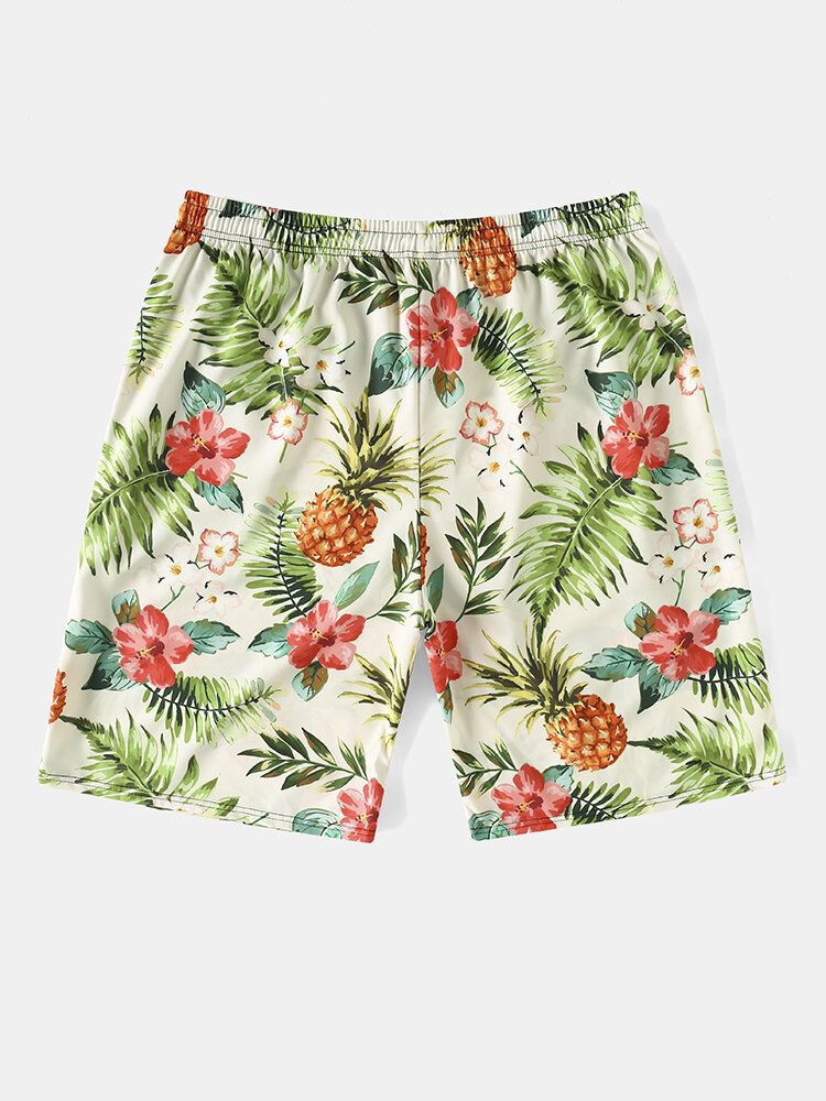 Herr All Over Pineapple Blommönster Holiday Dragstring Short