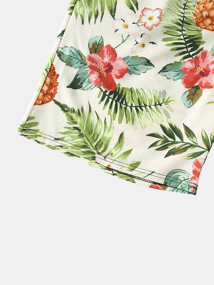 Herr All Over Pineapple Blommönster Holiday Dragstring Short