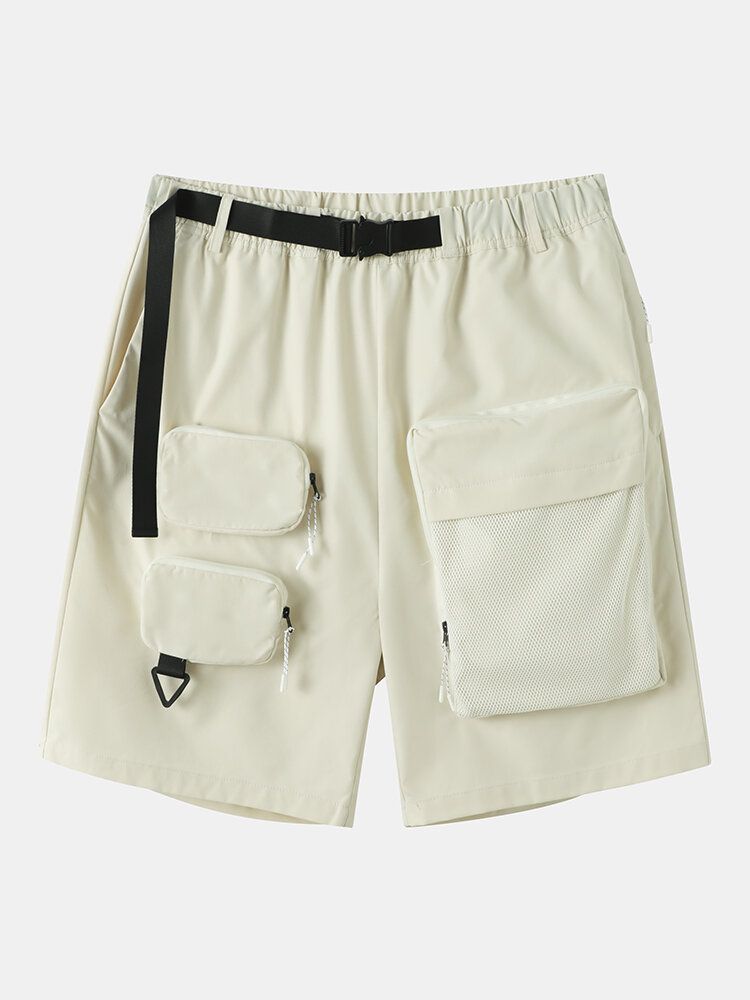 Herr Multi Pocket Zip Designade Utility Belted Cargo Shorts