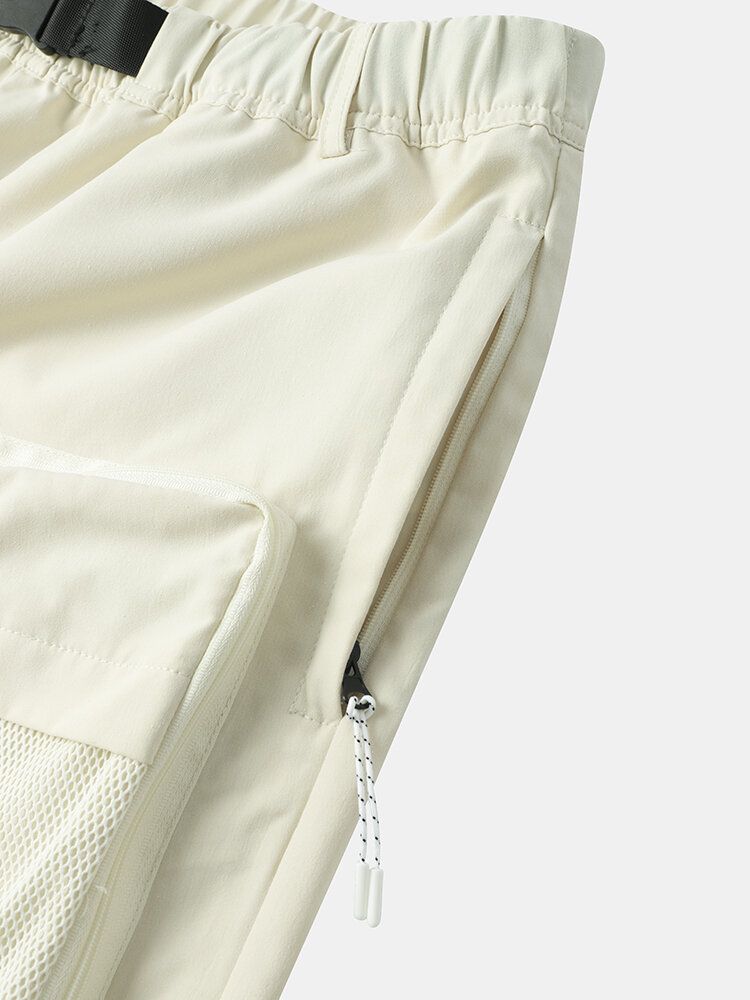 Herr Multi Pocket Zip Designade Utility Belted Cargo Shorts