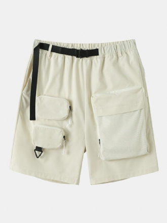 Herr Multi Pocket Zip Designade Utility Belted Cargo Shorts