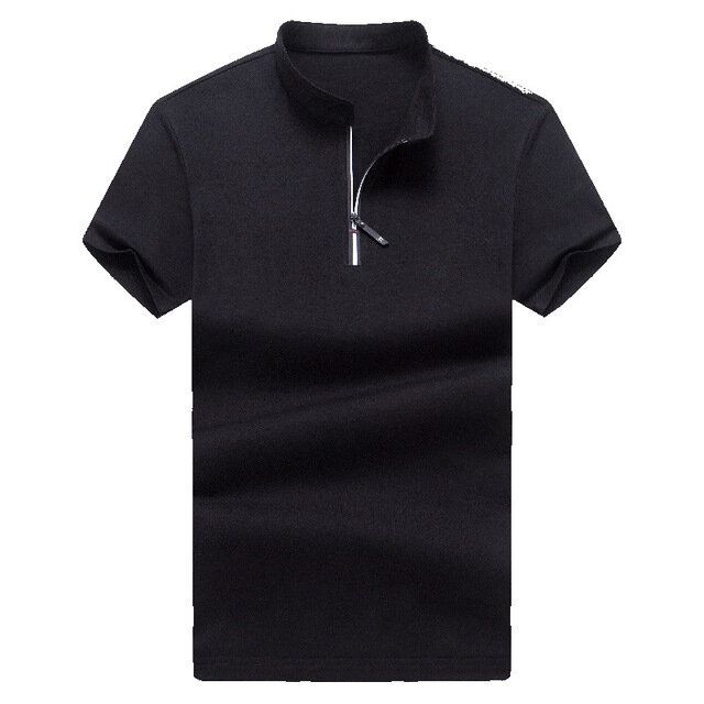 Herr Kortärmad Slim Lapel Casual T-shirts