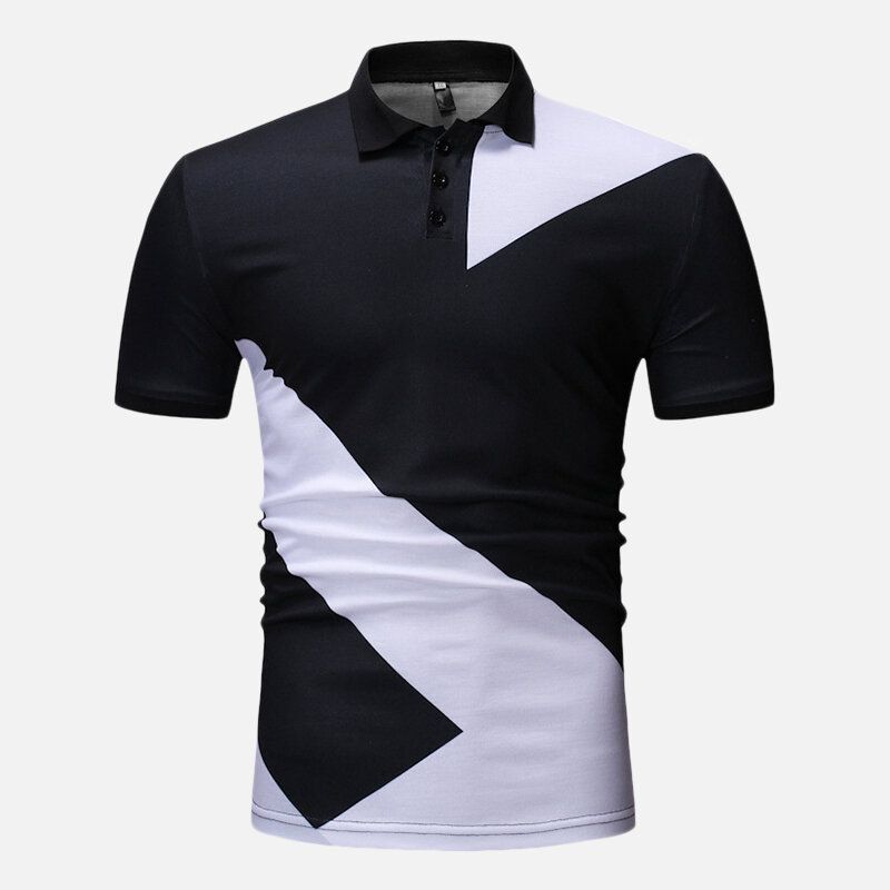 Herr Regular Color Block Muscle Fit Golftröja