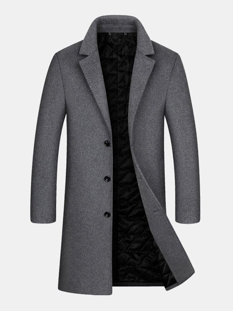 Herr Ylle Mellanlängd Enkelknäppt Tjock Business Coat