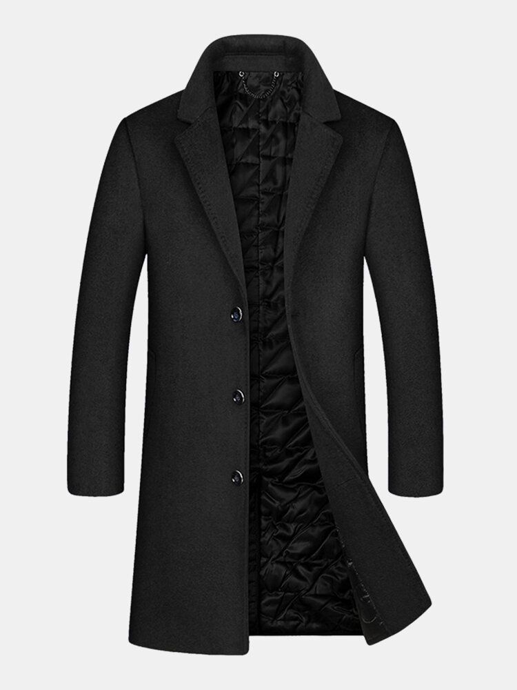 Herr Ylle Mellanlängd Enkelknäppt Tjock Business Coat