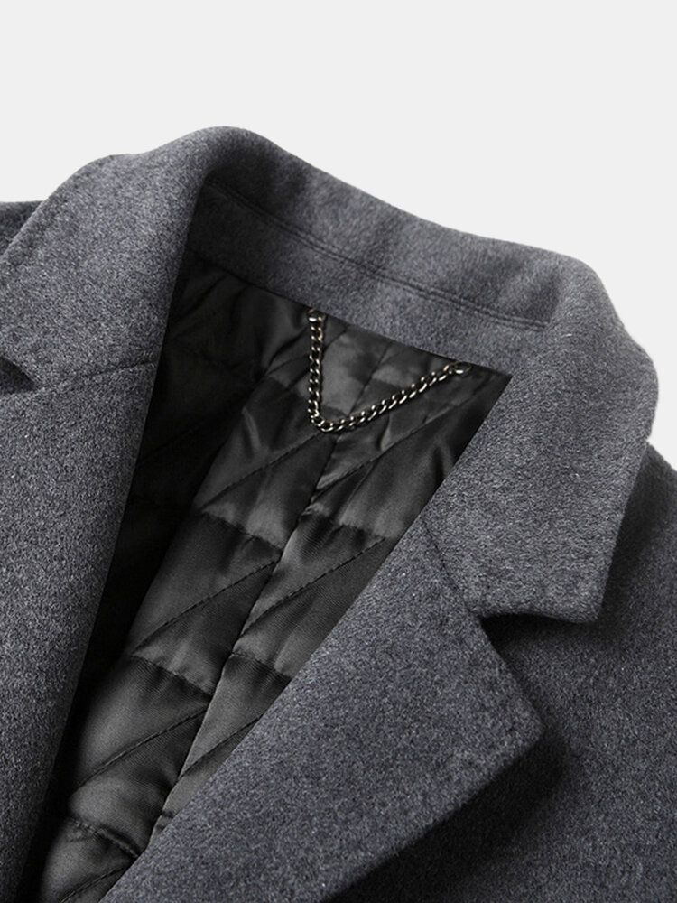 Herr Ylle Mellanlängd Enkelknäppt Tjock Business Coat