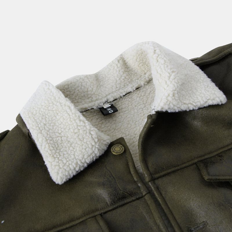 Herrmode Berber Fleece Jacka Casual Jackor