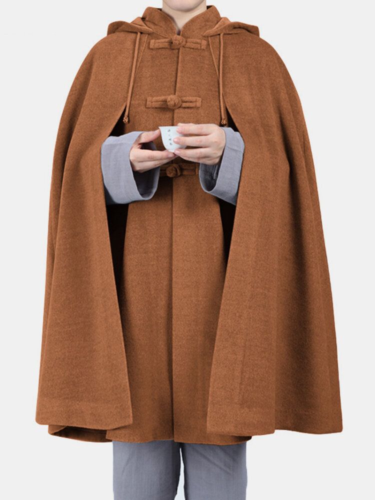 Loose Casual Hooded Cape Cloak Topprockar För Män