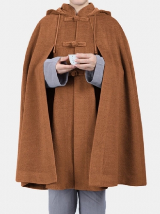 Loose Casual Hooded Cape Cloak Topprockar För Män