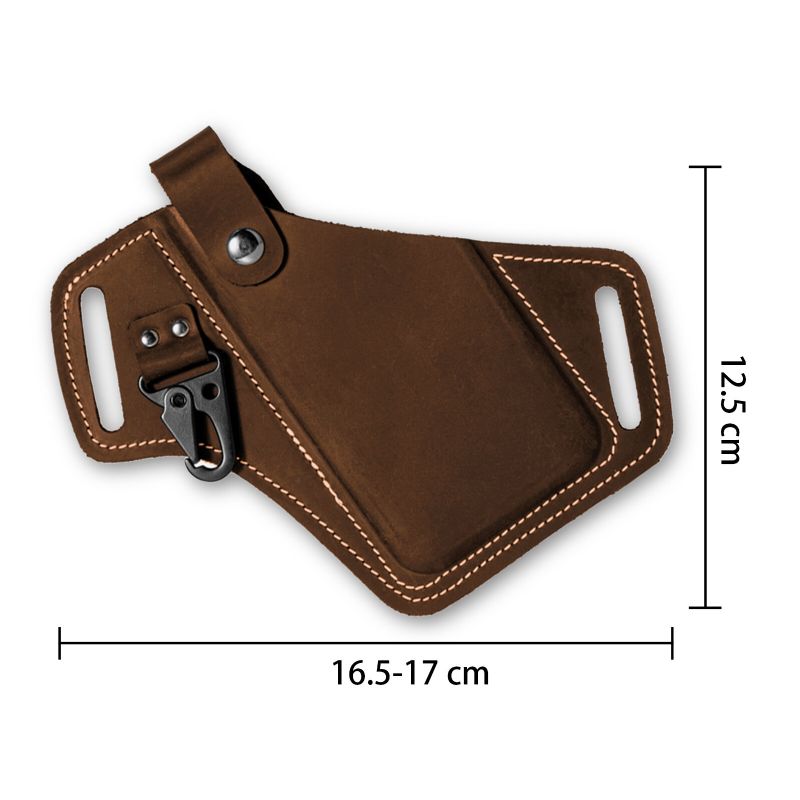 Män Äkta Läder Edc Multitool Mobiltelefon Nyckelring Organizer Midjebältesväska