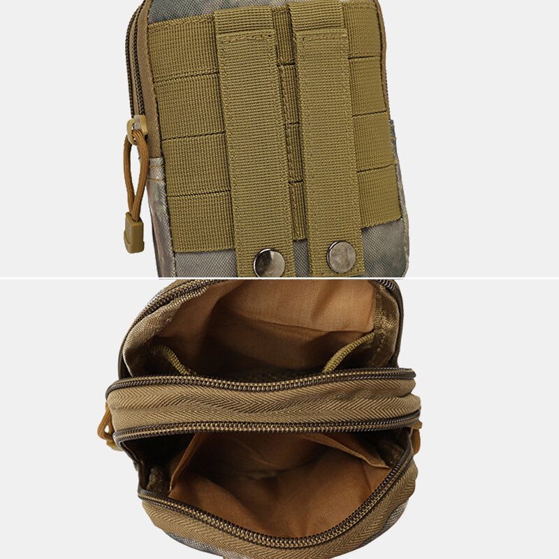 Män Kamouflager Stor Kapacitet Vattentät 6 Tums Telefonväska Outdoor Sport Midjeväska Tactical Bag