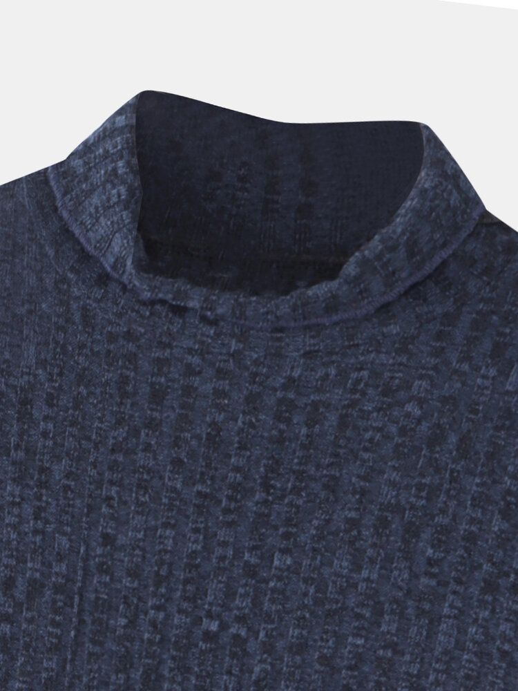 Kvinnor Höghalsad Enfärgad Långärmad Casual Sweater Klänning