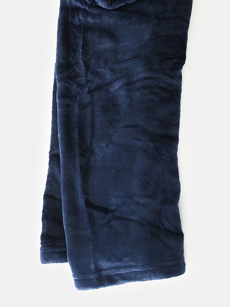 Damer Plus Size Randigt Söt Valmönster Flanell Rundhalsad Casual Home Pyjamasset