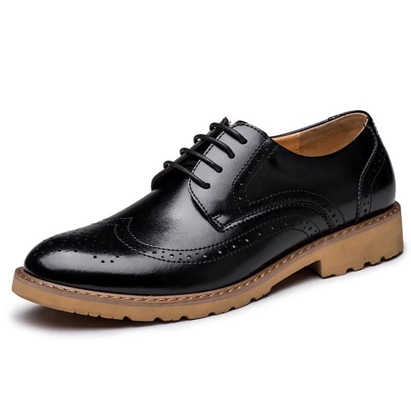 Brogue Äkta Läder Snidade Business Casual Oxfords