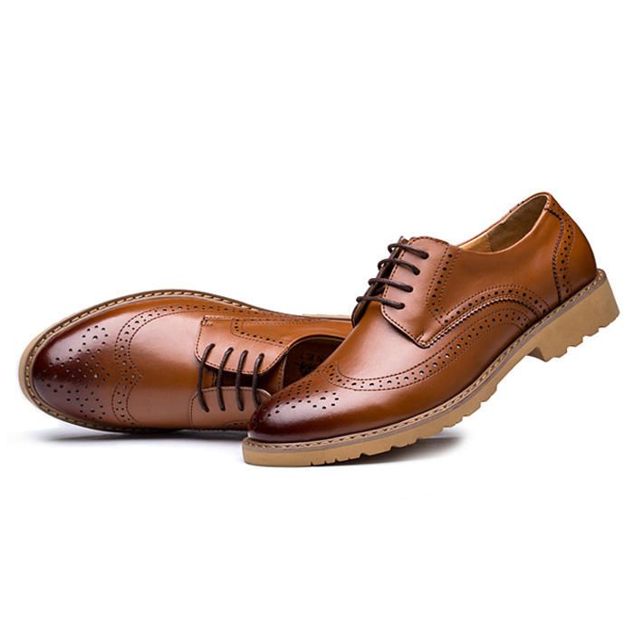 Brogue Äkta Läder Snidade Business Casual Oxfords