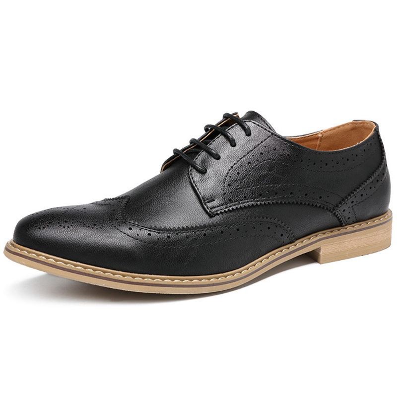 Brogue Snidade Casual Soft Business Läder Oxfords