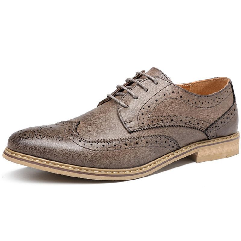 Brogue Snidade Casual Soft Business Läder Oxfords