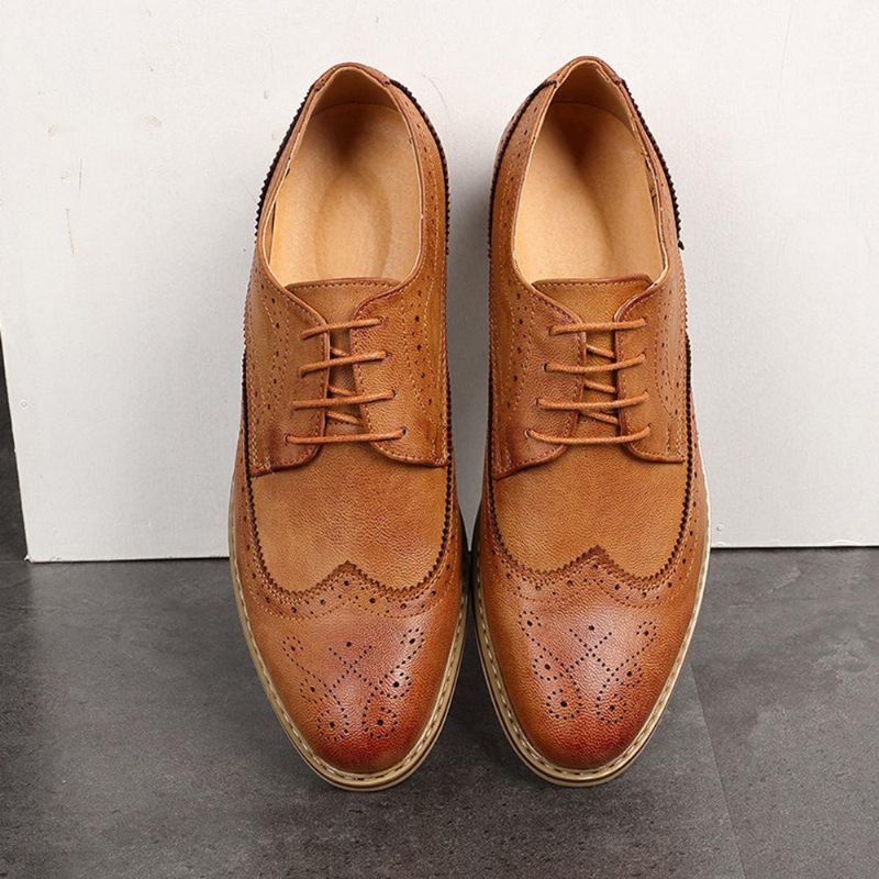 Brogue Snidade Casual Soft Business Läder Oxfords