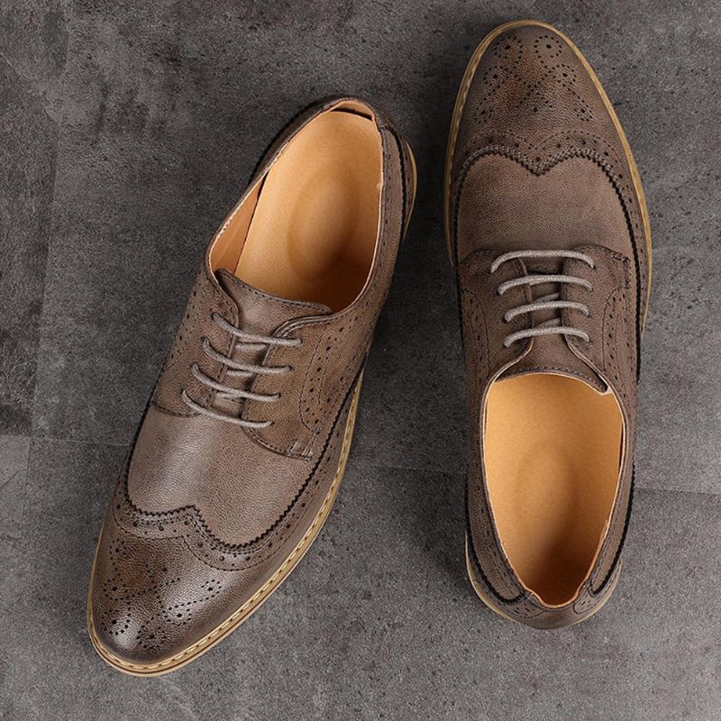 Brogue Snidade Casual Soft Business Läder Oxfords