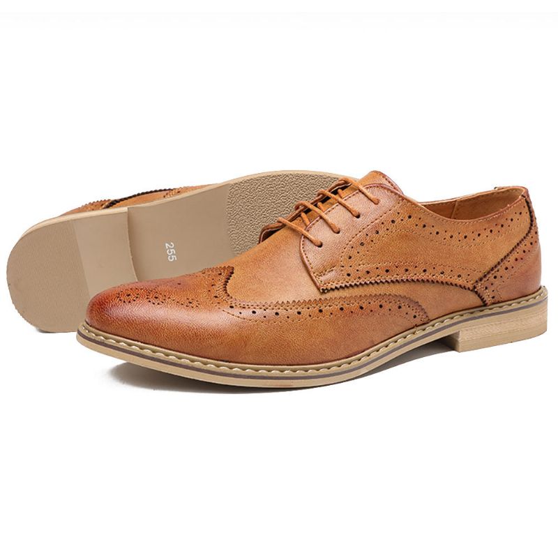 Brogue Snidade Casual Soft Business Läder Oxfords