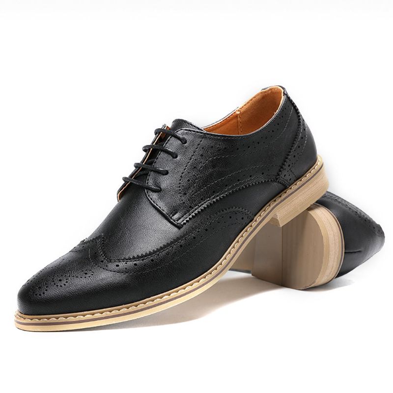 Brogue Snidade Casual Soft Business Läder Oxfords