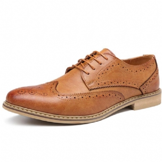 Brogue Snidade Casual Soft Business Läder Oxfords