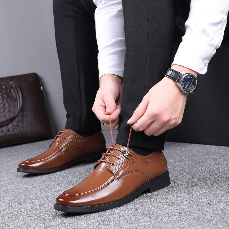 Formell Sko Casual Mönster Slip On Mjuk Business Oxfords