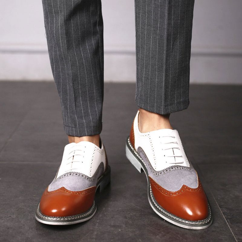 Herr Brogue Colorblock Oxfords Snörning Business Casual Formell Skor