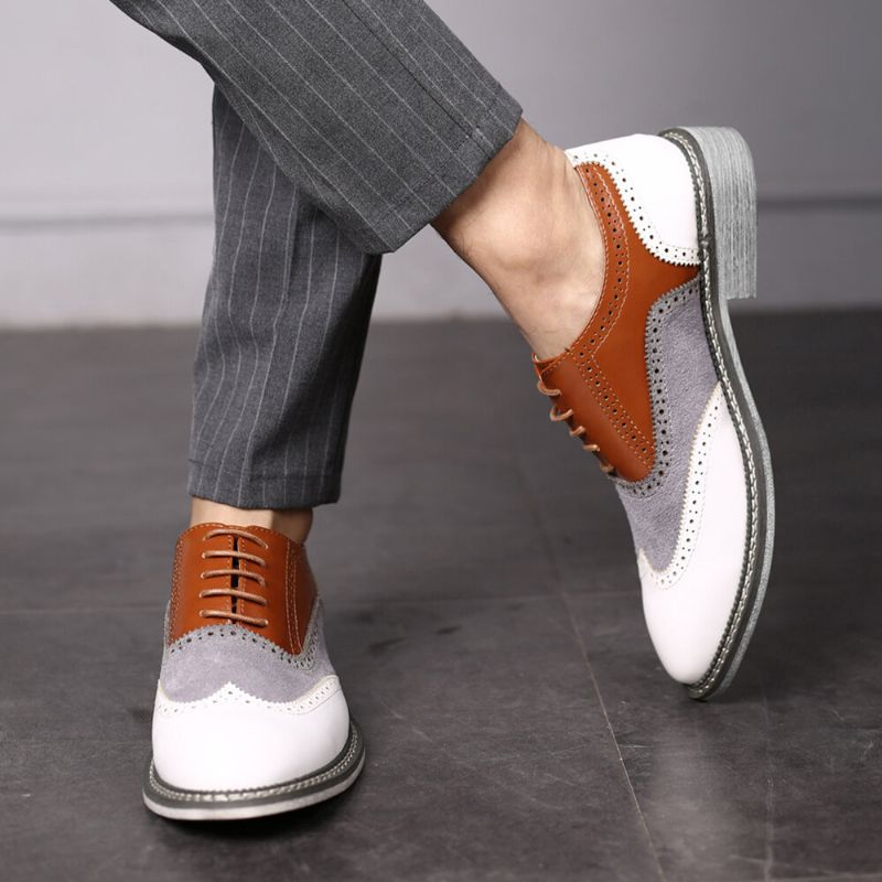 Herr Brogue Colorblock Oxfords Snörning Business Casual Formell Skor