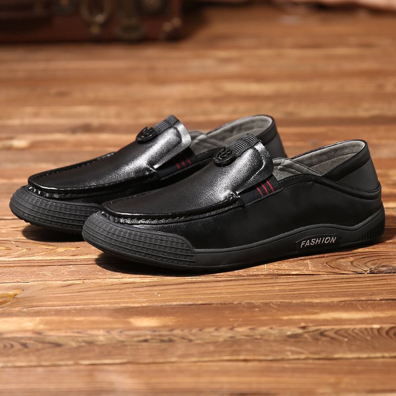 Herr Pure Color Casual Mjuk Körning Walking Loafers