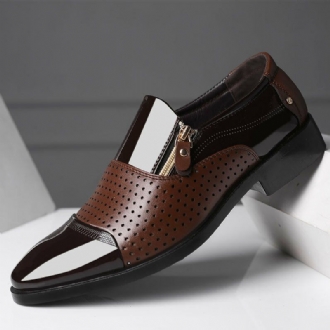 Läder För Män Ihåligt Andas Mjuk Sula Slip On Casual Oxford Business Skor