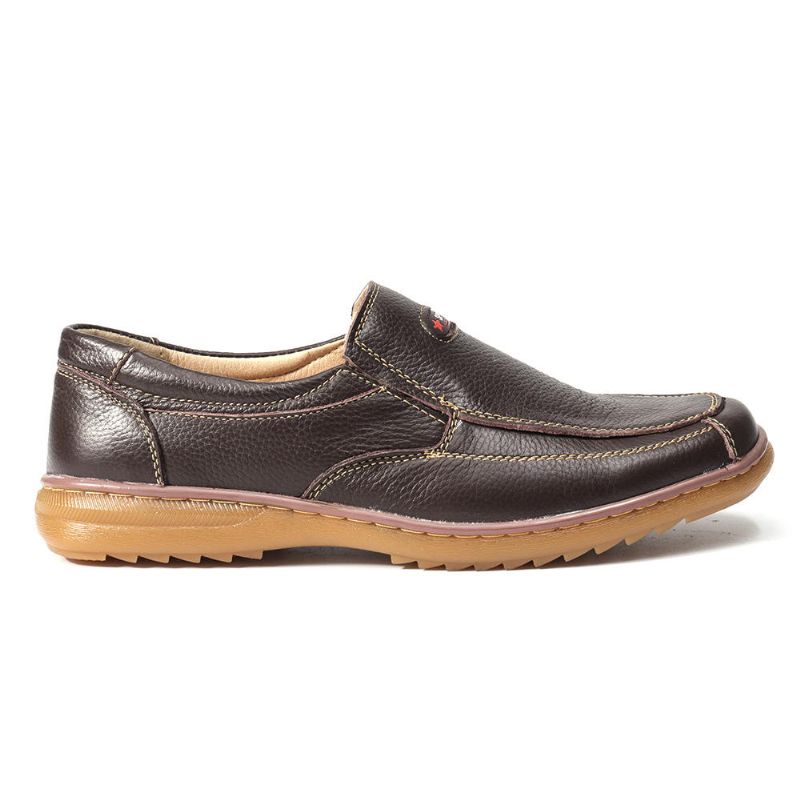 Män Äkta Koläder Slip On Mjuk Sula Bekväm Halkfri Casual Oxfords