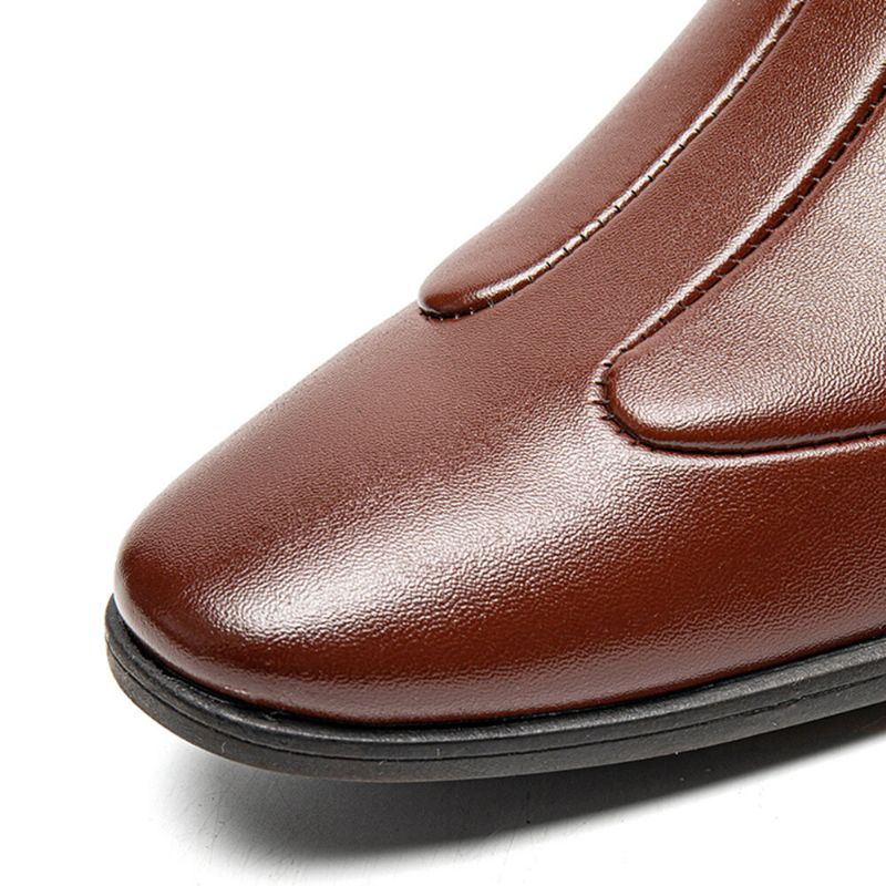 Män Andningsbart Spetsigt Huvud Bekväma Slip-on Business Dress Shoes