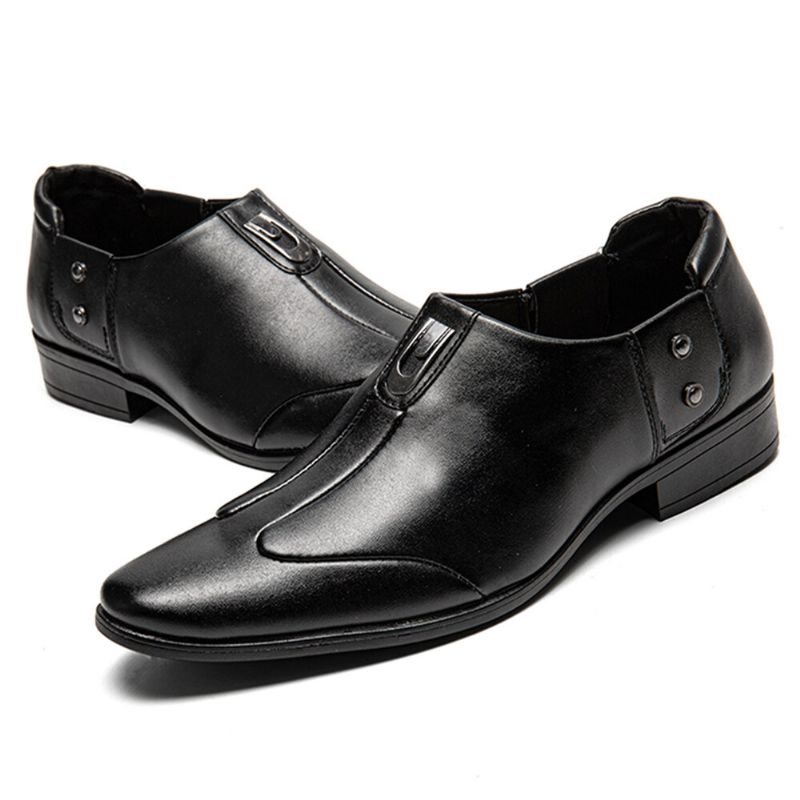 Män Andningsbart Spetsigt Huvud Bekväma Slip-on Business Dress Shoes