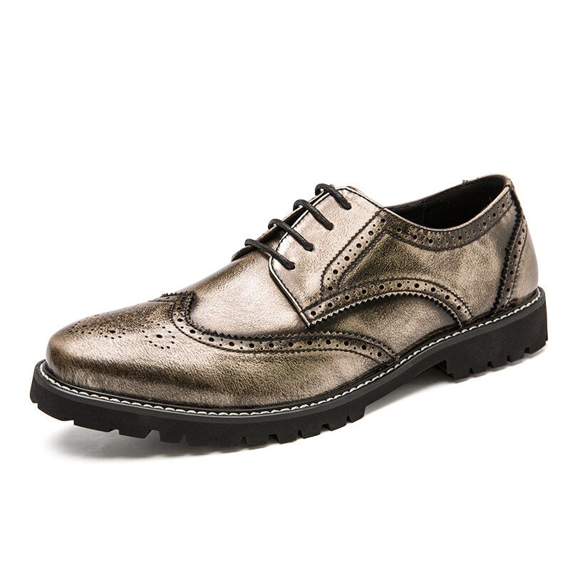 Män Brogue Craved Retro Gentleman Dress Shoes